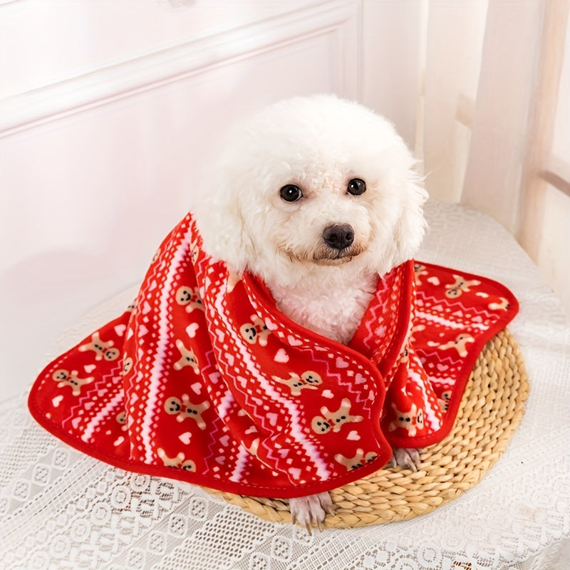 Cartoon Pattern Warm Pet Blanket Soft Dog Winter Blanket