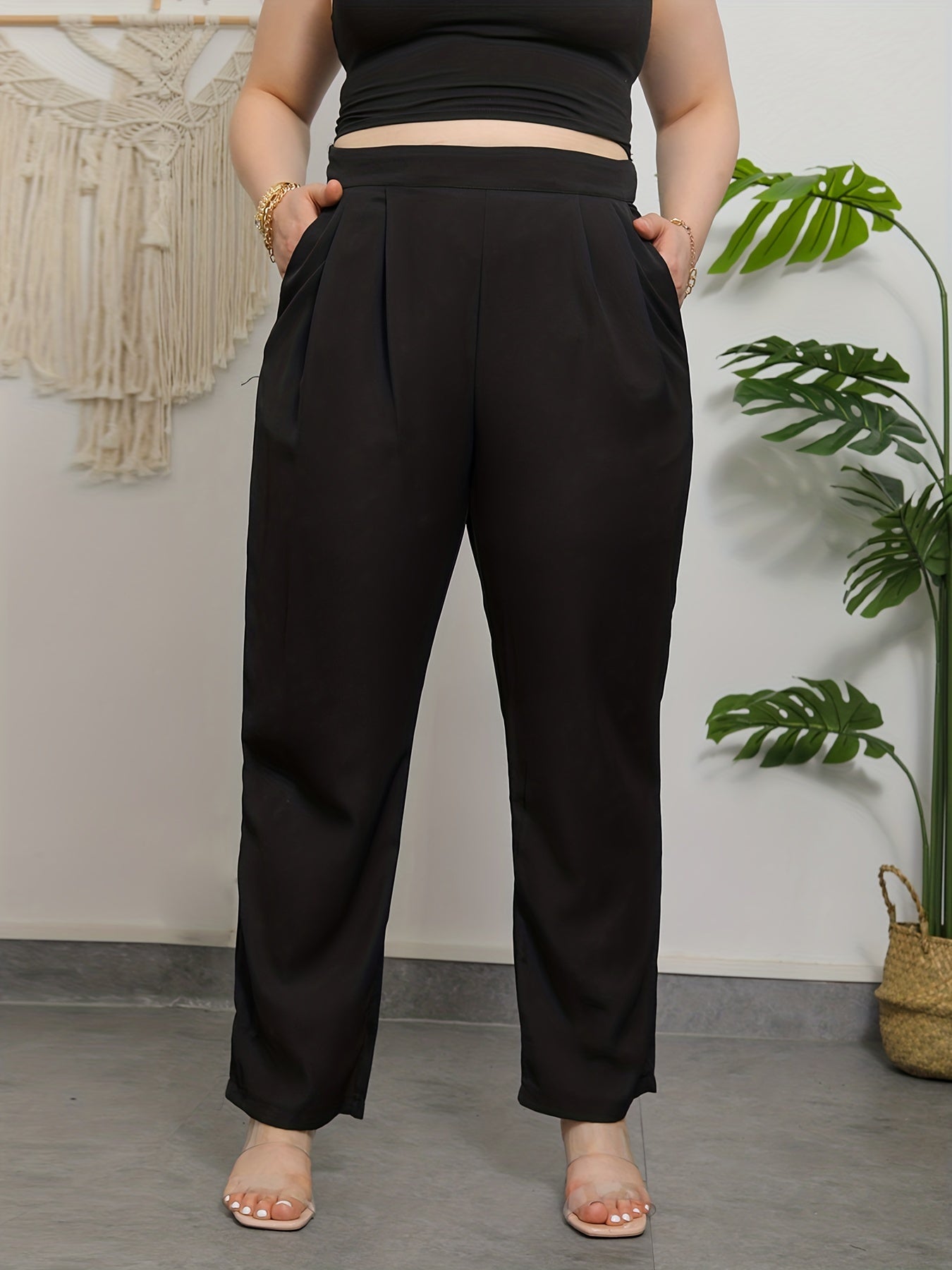  High Rise Wide Leg Workwear Pants