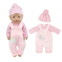 Pink Doll Clothes Set for 17 inch Dolls Jumpsuit Outfit