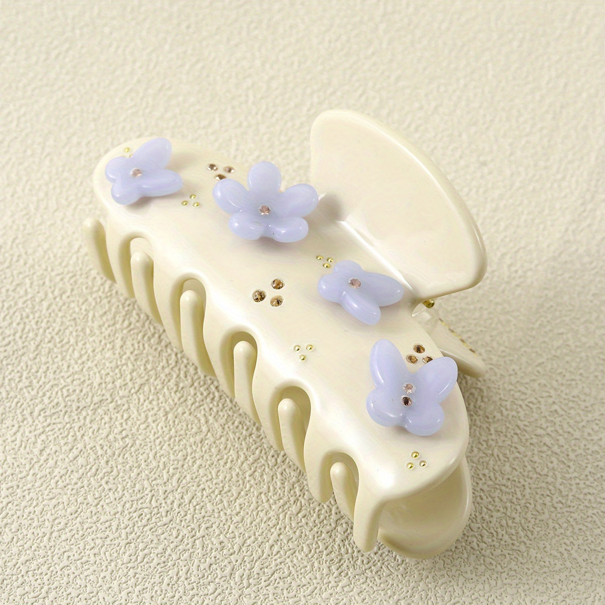 Acrylic Flower Rhinestone Hair Claw Large Shark Clip