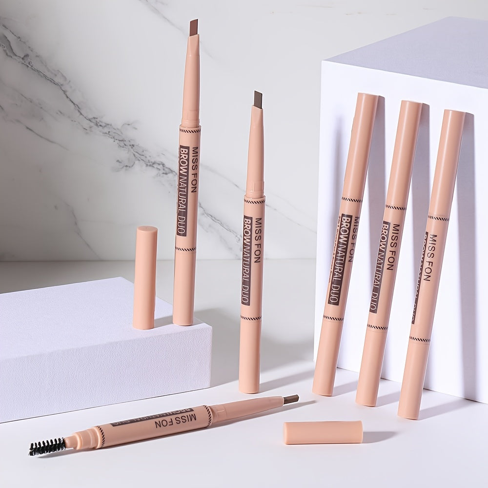 2 In 1 Double Headed Brow Pencil Dark Brown Gray Waterproof Smudgeproof