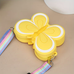 Butterfly Silicone Coin Purse Zipper Crossbody Bag Messenger Bag