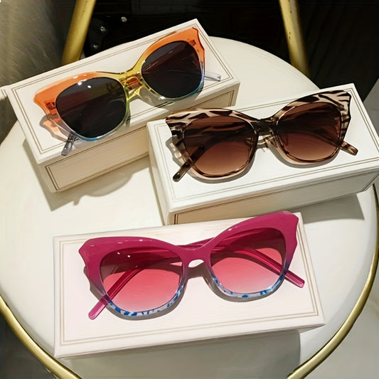 Y2K Cat Eye Sunglasses Block Gradient Glasses UV400