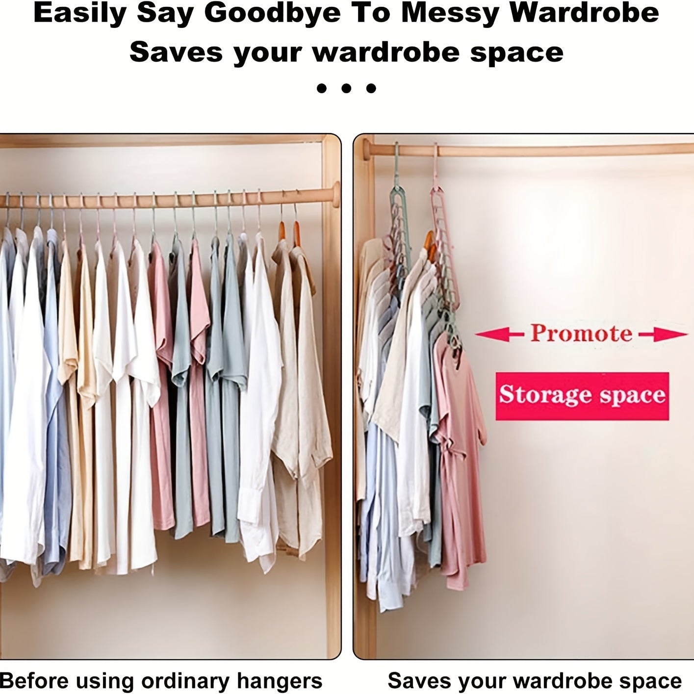 5pcs Multifunctional Closet Organizer with 9 Hole Coat Hanger
