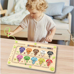 Wooden Dinosaur Magnetic Maze Number Puzzle Toy