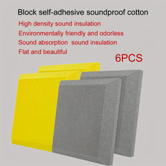 6pcs Sound Insulation Cotton 30x30x5cm Fire Retardant
