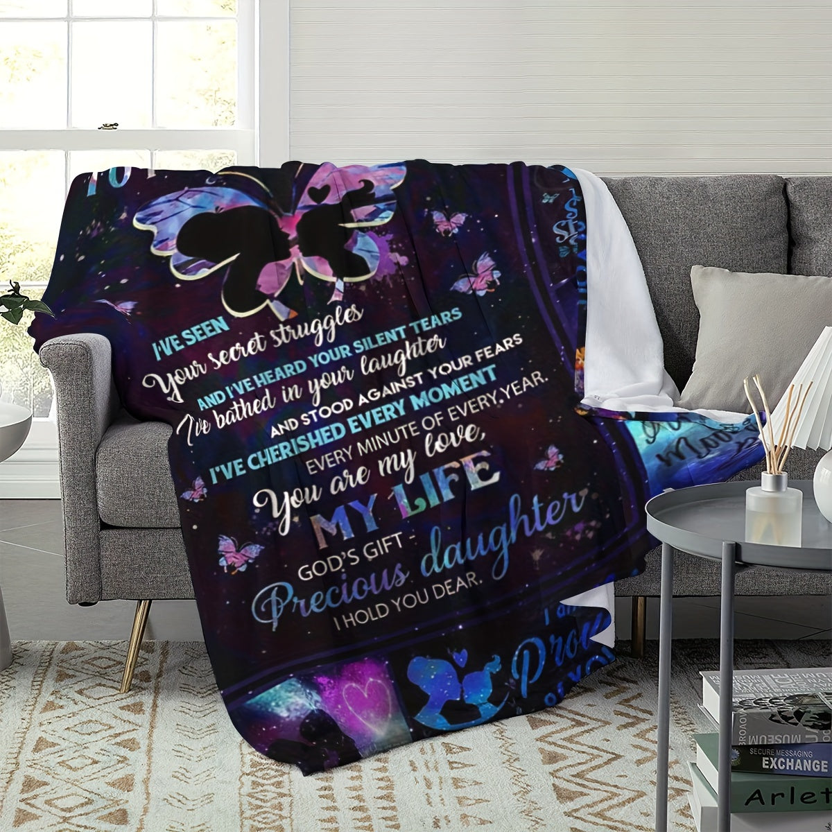 To My Daughter Print Throw Blanket - Gift For Daughter