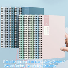 5 Minimalist Wire-O Notebooks Set A5/B5 Lined Memo Pads