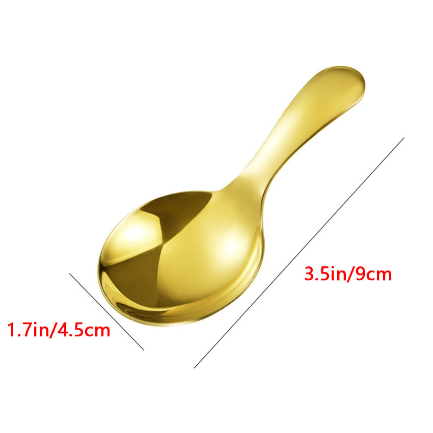 Golden Stainless Steel Tea Spoon - Durable Japanese Tableware