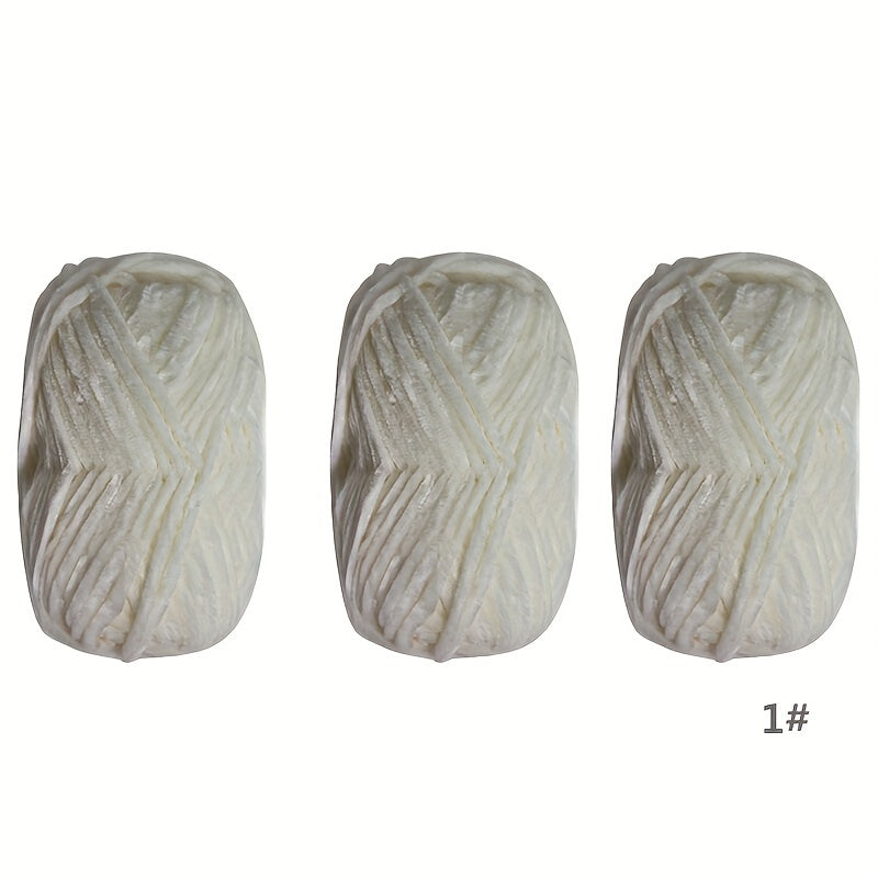 3pcs Soft Chenille Yarn for Knitting Crochet DIY Craft
