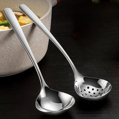 Slotted Spoon Stainless Steel Long Handle Hot Pot Soup Ladle