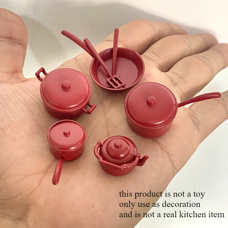 7pcs Kitchen Set Metal Material Dollhouse DIY Model Accessories