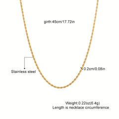 Stainless Steel Twist Chain Necklace Unisex Neck Jewelry