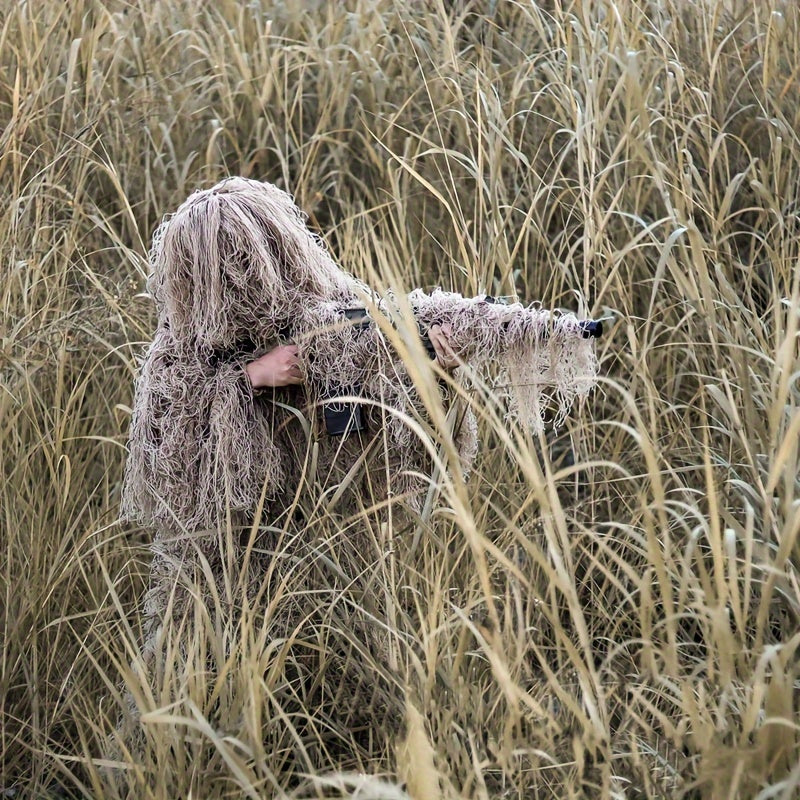 Men's Ghillie Suit Jacket & Pants Set Camo Airsoft Gear
