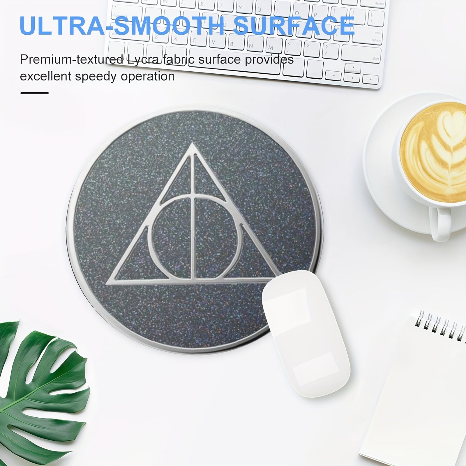 Round Mouse Pad 20cmx20cm Non Slip Rubber Base Washable