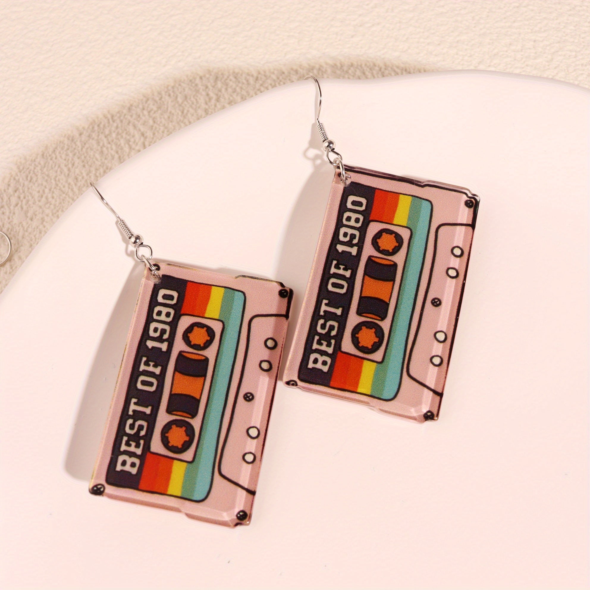 Y2K Music Tape Record Radio Dangle Earrings Acrylic Material