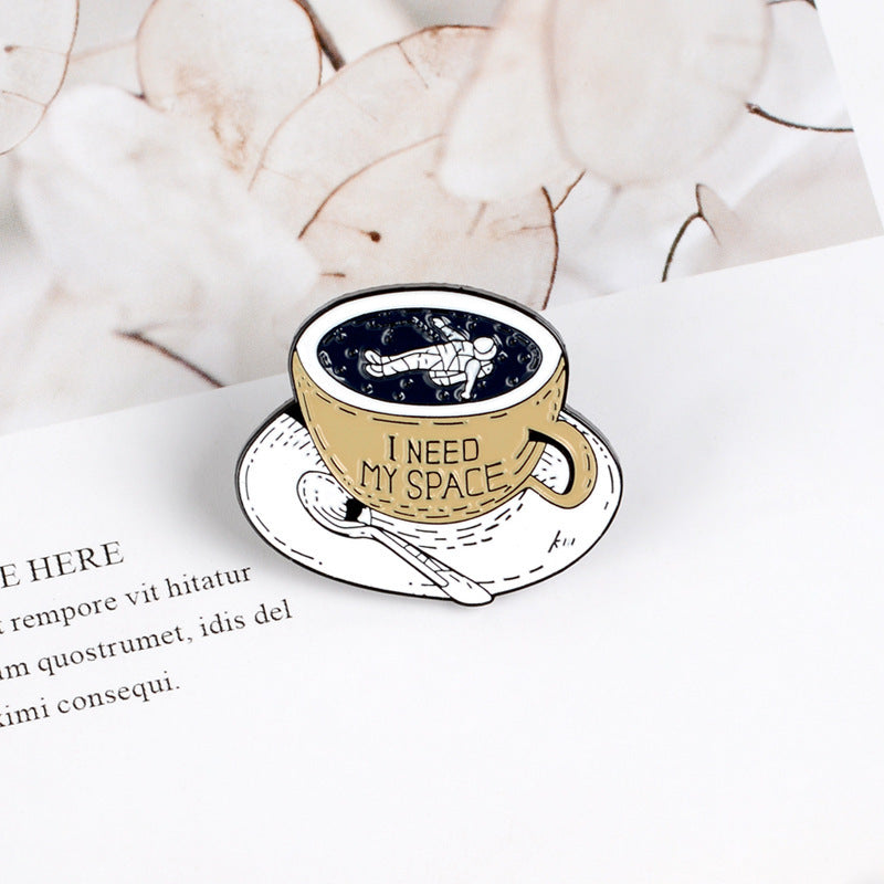 Men's Astronaut Coffee Mug Brooch