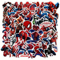 50pcs Spider Man Waterproof Stickers Mixed Colors DIY Superh