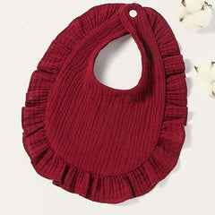 Baby Pure Cotton Ruffled Bib For Infant