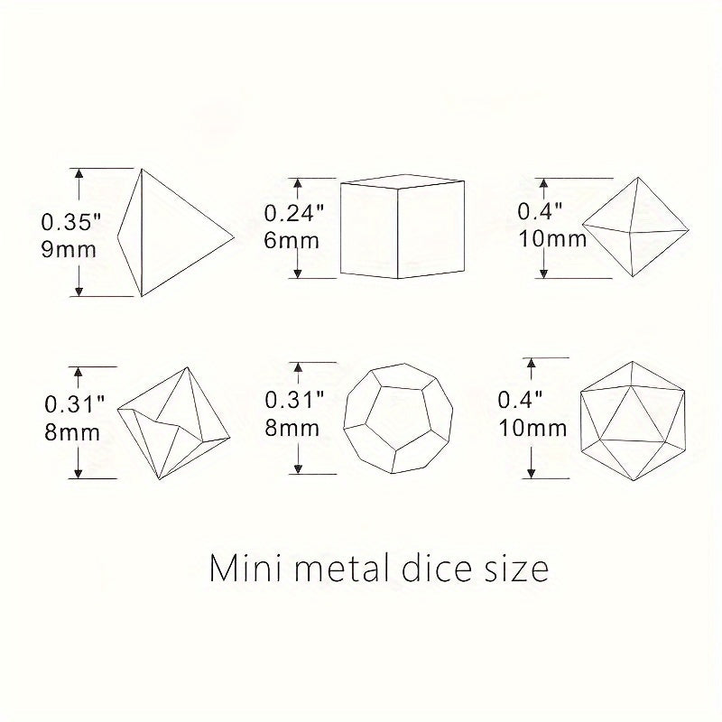 Mini Polyhedral Dice Set 7pcs Zinc Alloy Table Games Portable Fun Gift