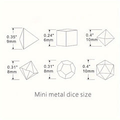 Mini Polyhedral Dice Set 7pcs Zinc Alloy Table Games Portable Fun Gift