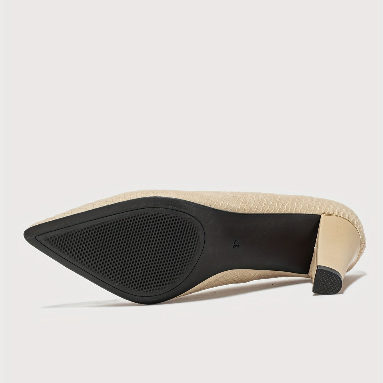 Geometric Pattern Block Heel Point Toe Pumps for Work