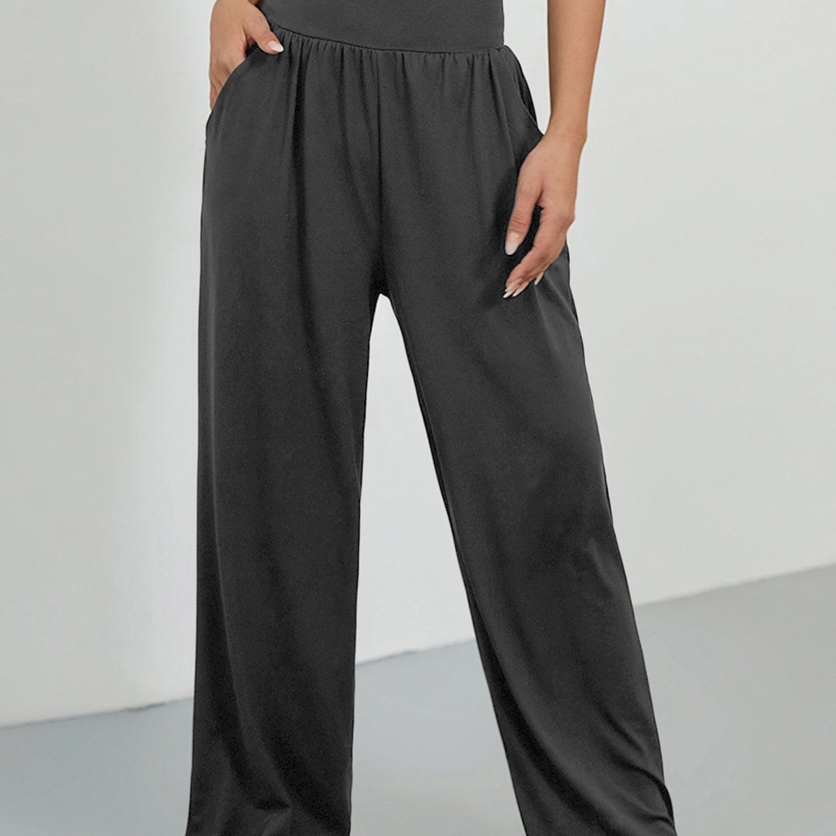 Wide Leg Casual Pants Elastic Waist Yoga Running Loose Pants