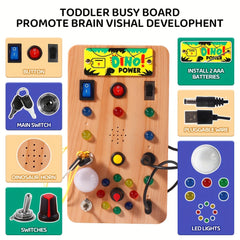 Wooden Dinosaur Chessboard Toy with Music