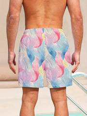Men's Hawaiian Beach Board Shorts Striped Swim Trunks