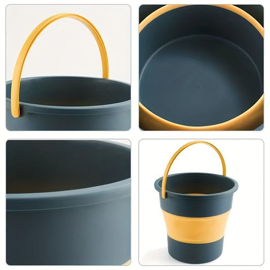 17L Folding Bucket Outdoor Fishing Bucket Portable Thickened Plastic Bucket