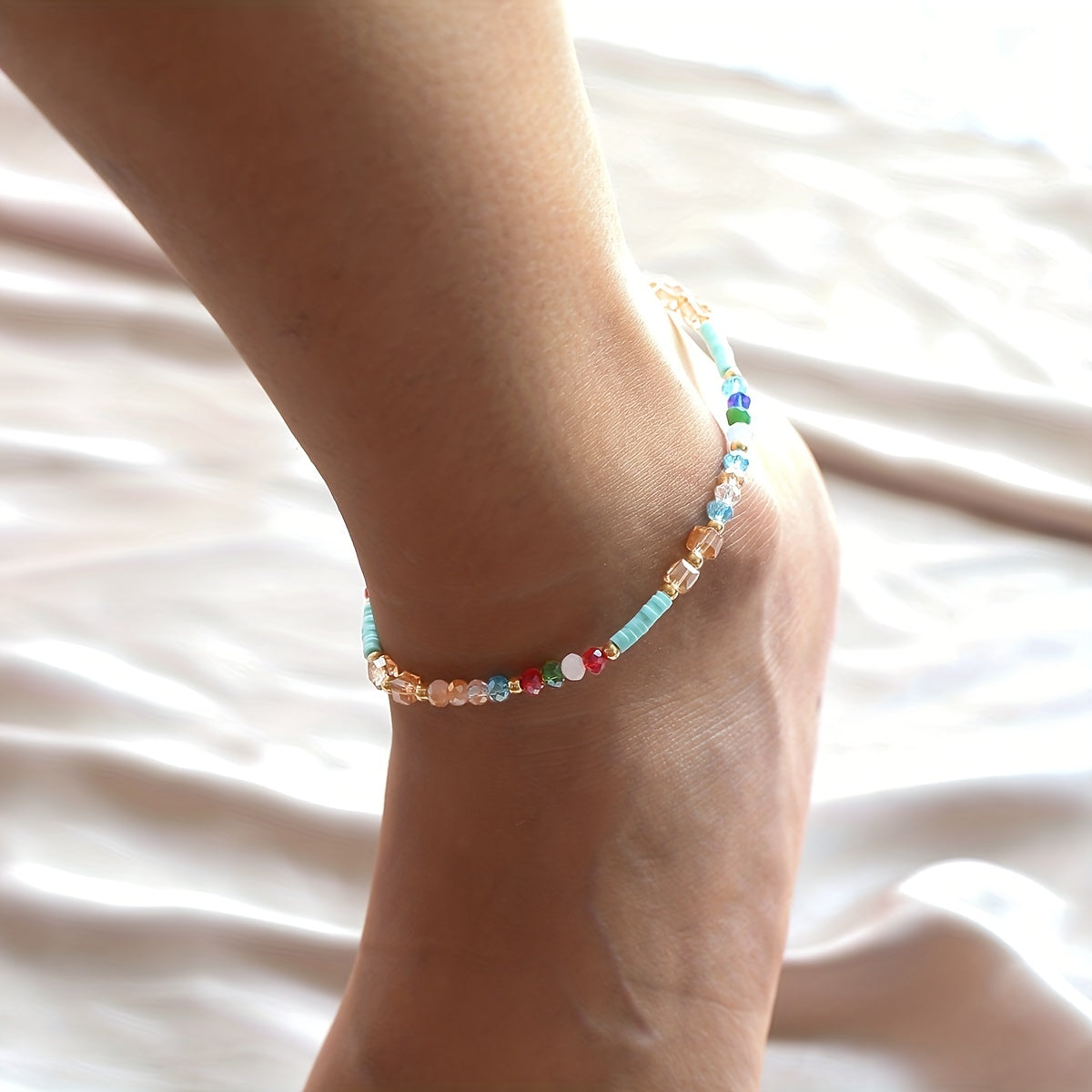 Colorful Beaded Anklet Boho Style Bracelet Women Girl