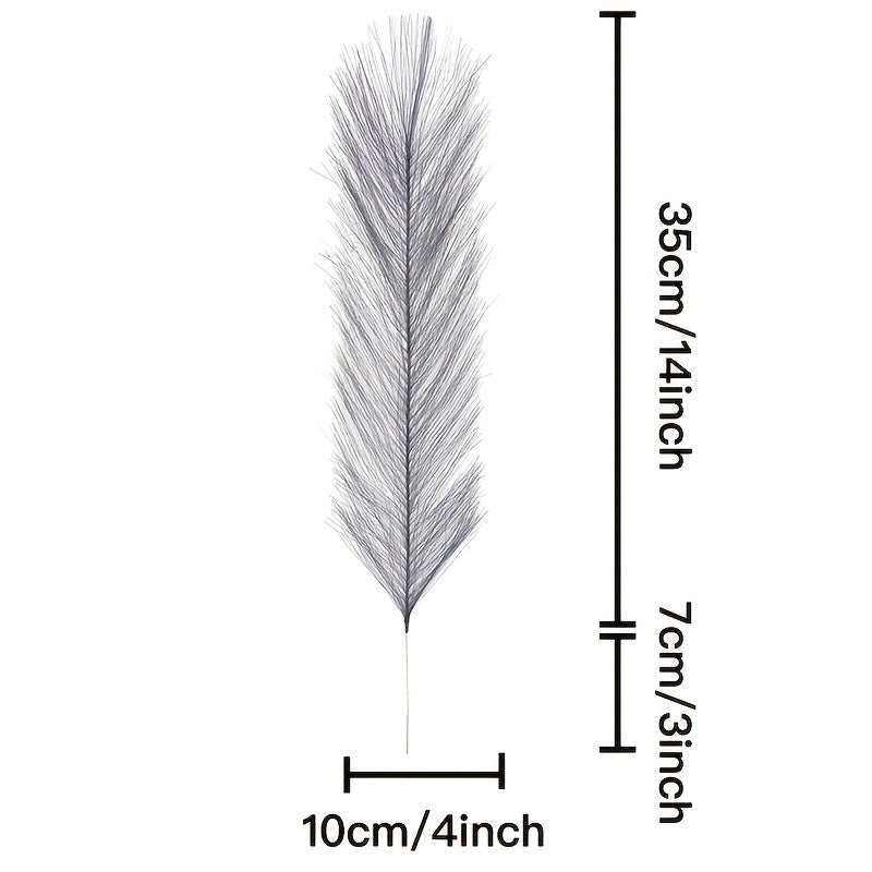 12pcs Boho Faux Pampas Grass Reed Branches for Home Decor and Weddings