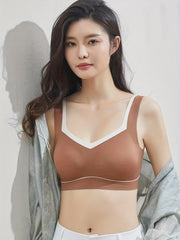 Colorblock Seamless Wireless Bra Soft & Comfortable Lingerie