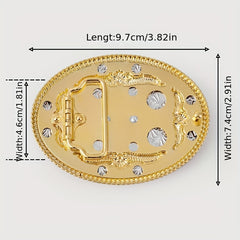 Golden Boot Oval Belt Buckle for Women & Men Western Jeans Accessories