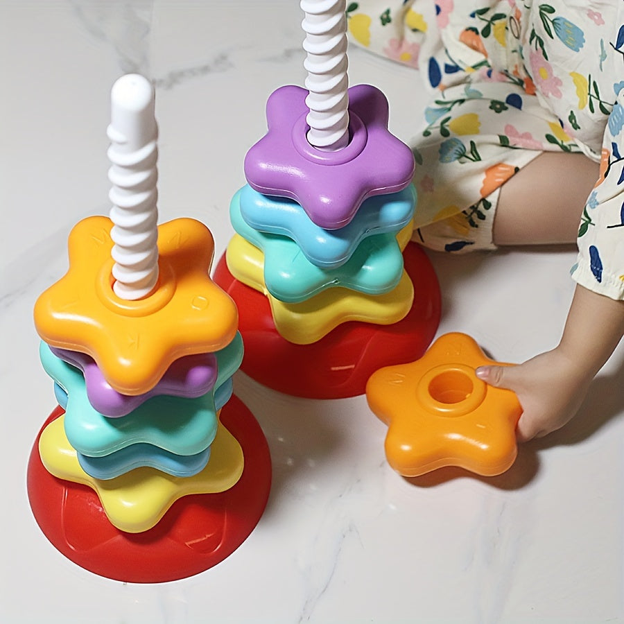 Colorful Rotating Tower Toy for Early Education