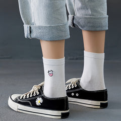 5 Pairs Cartoon Cow Print Socks Women's Comfy Mid Tube Stockings