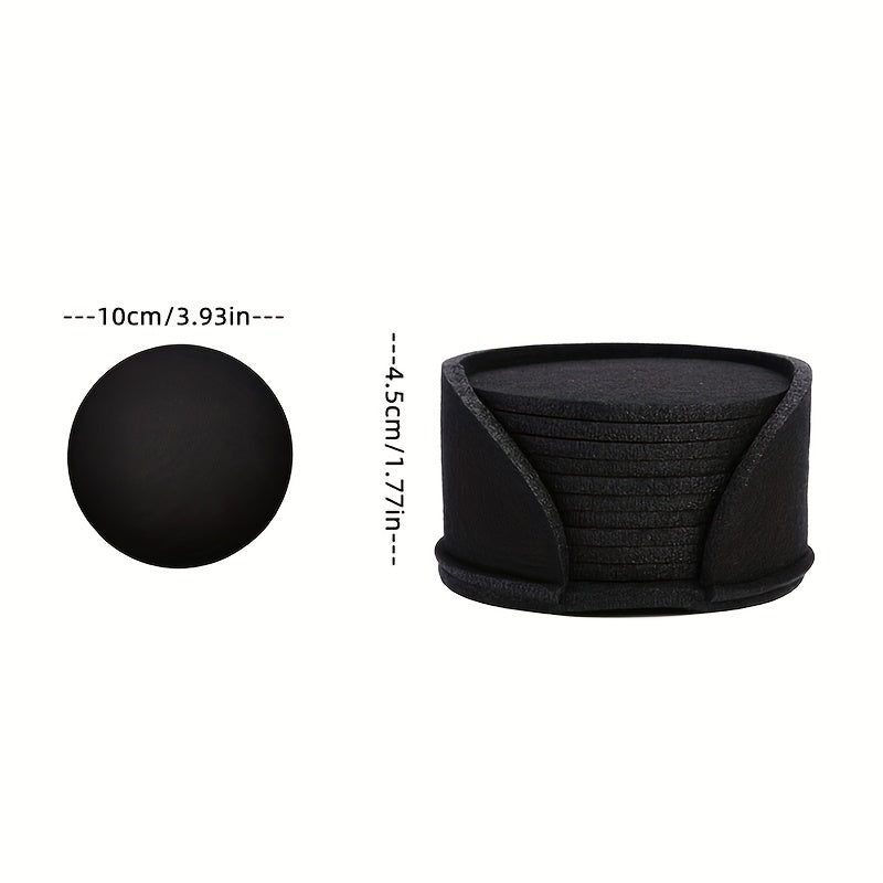 10pcs Waterproof Felt Coasters for Coffee Cups, Desktop Protection