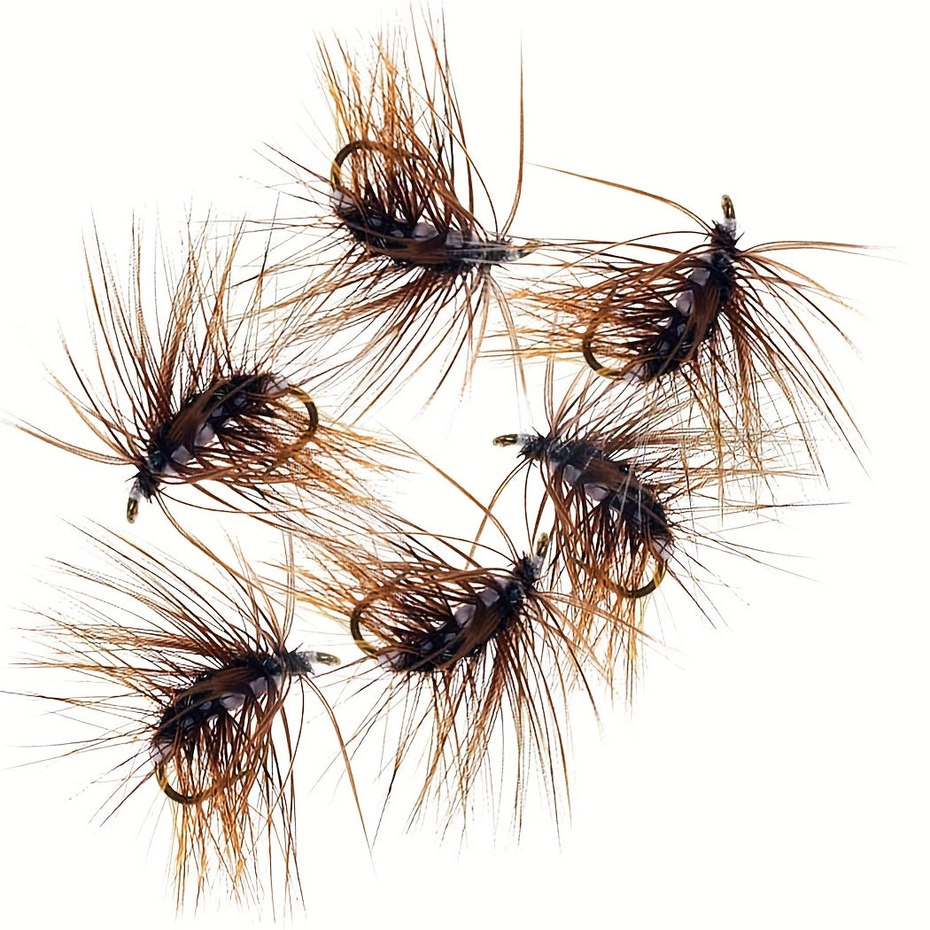 10pcs Brown Elk Caddis Nymph Fly Bait for Trout Fishing