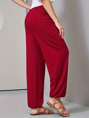  Solid High Rise Jogger Trousers