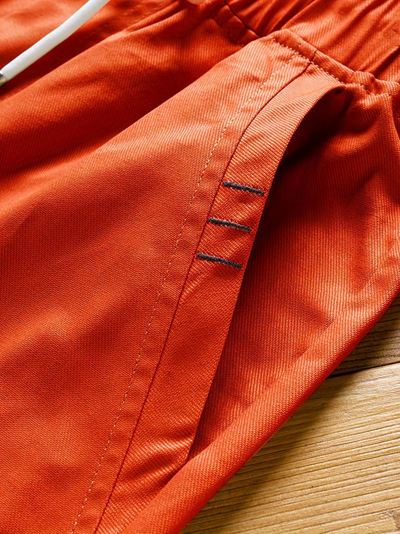 Flat Front Comfy Shorts Men's Casual Drawstring Waist Shorts