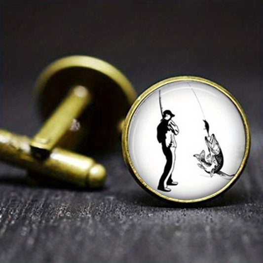 Fishing Cufflinks Stainless Steel Cufflinks