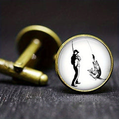Fishing Cufflinks Stainless Steel Cufflinks