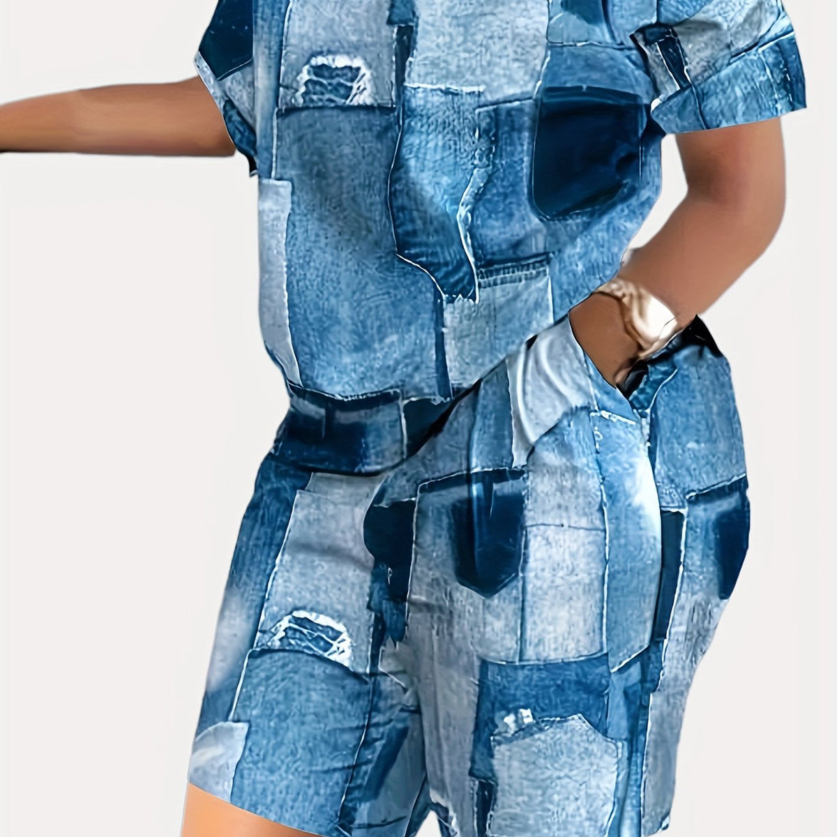 Casual 2-Piece Set: T-shirt & Workout Shorts for Women