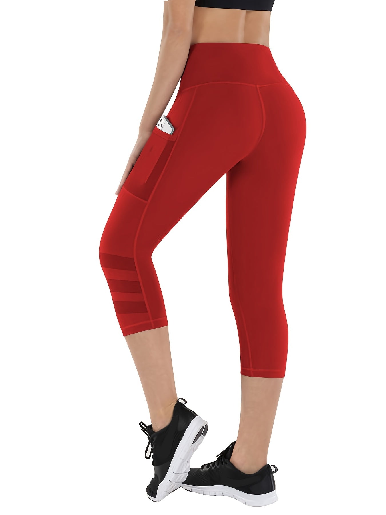 High Waist Cropped Leggings With Pocket
