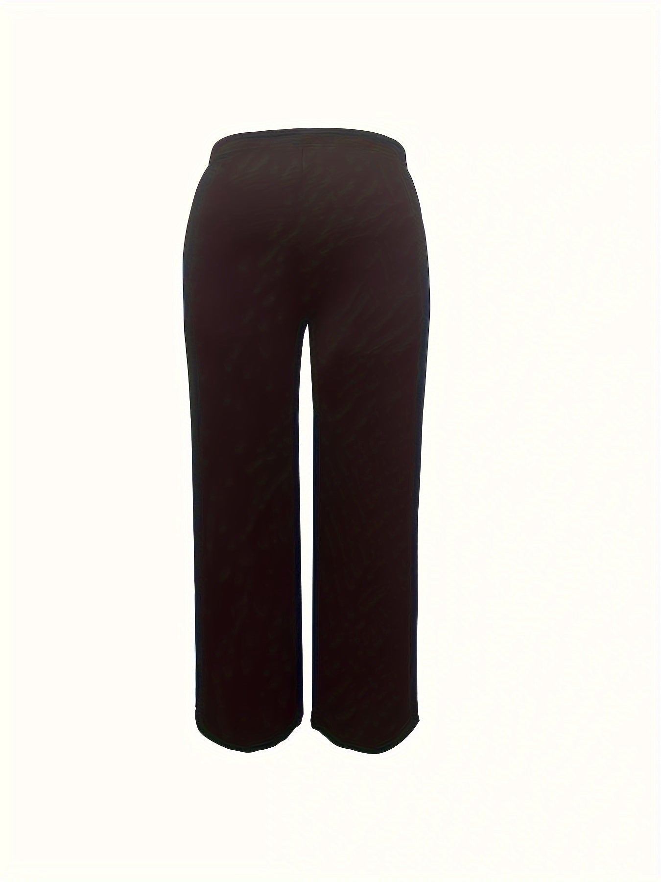 Solid High Rise Wide Leg Trousers