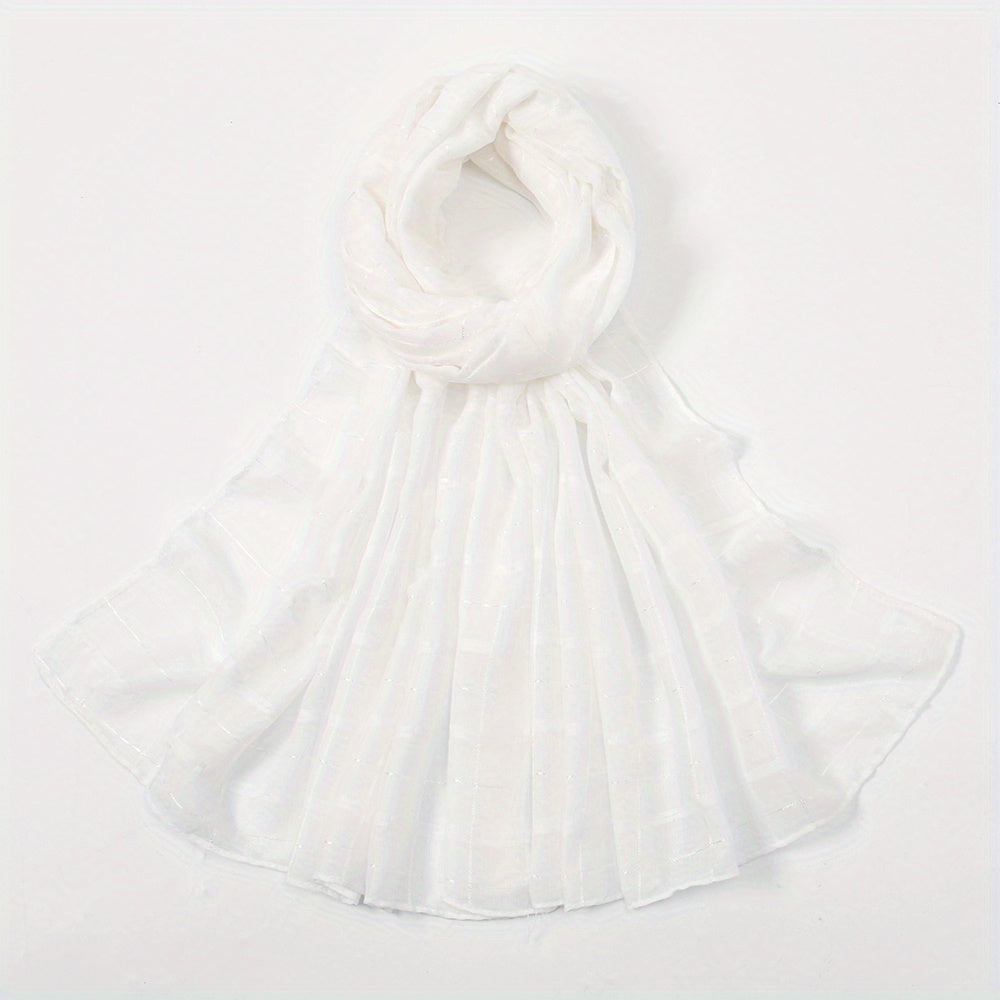 Plaid Scarf Casual Shawl Hijab Women Outdoor Head Wraps Turban