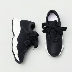 Women's Faux Leather Sneakers Thick Bottom Casual Shoes