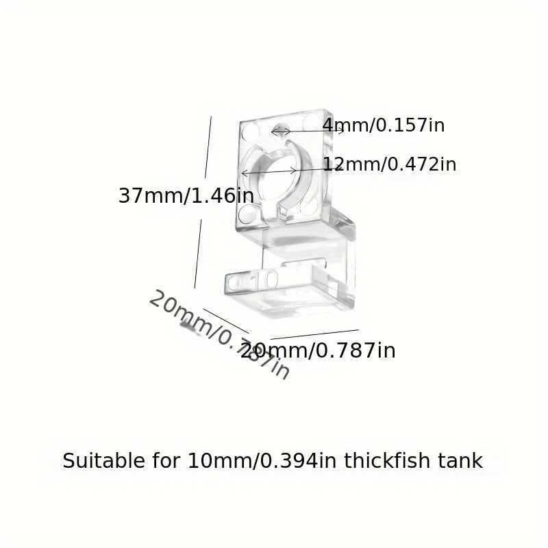 4pcs Acrylic Aquarium Cover Clip Transparent Support Bracket