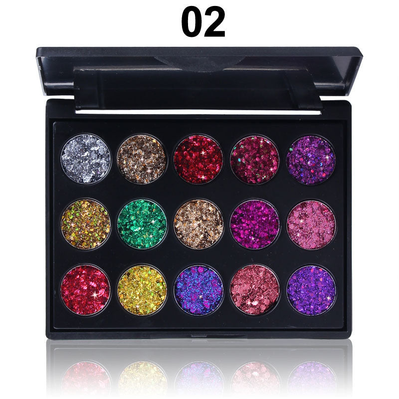 CmaaDu 15-Color Diamond Glitter Eyeshadow Tray - Shallot Powder