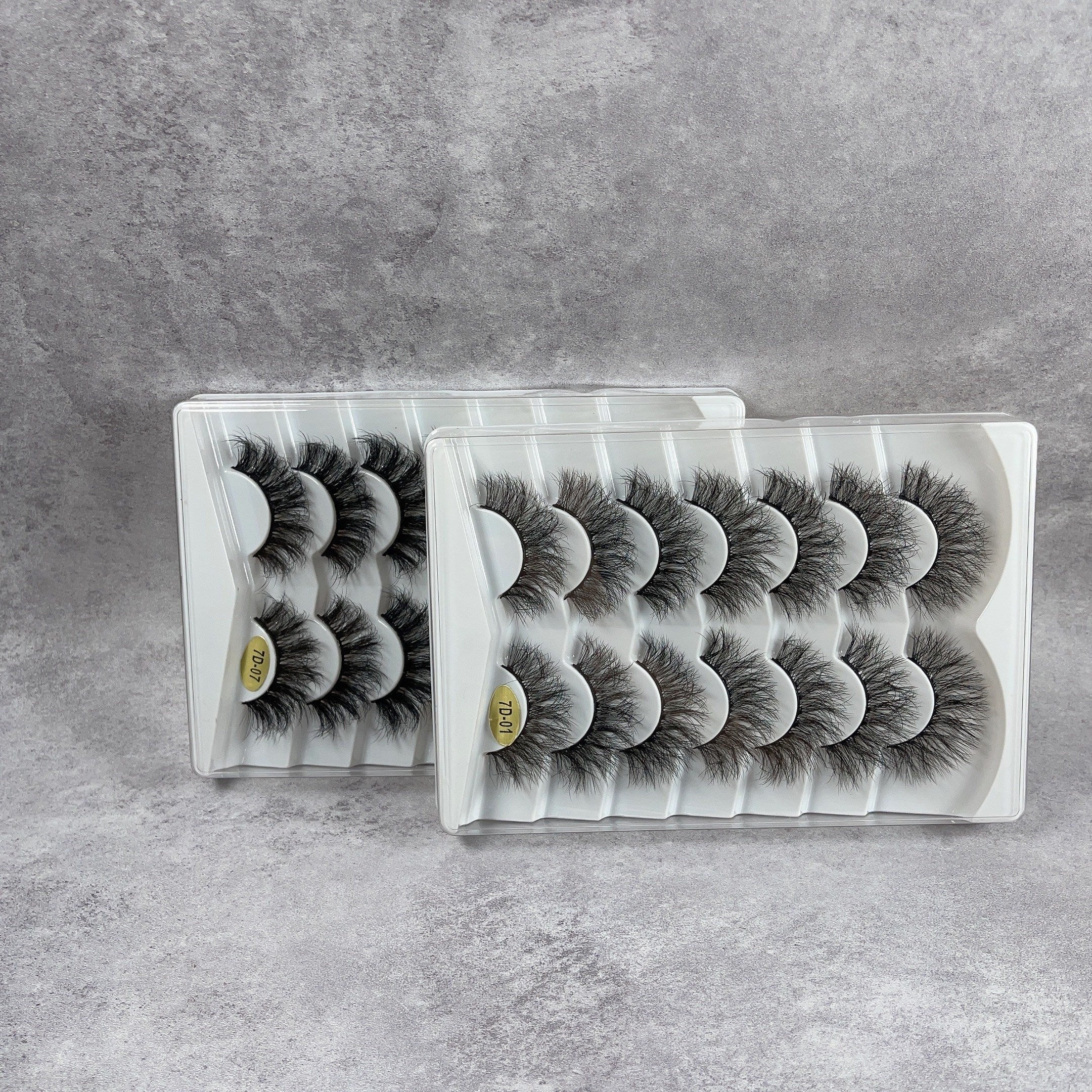 7 Pairs Fluffy Cat Eye Lashes 7D Volume Faux Mink Lashes Natural Look